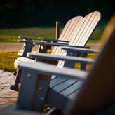 Savannah Commercial Grade All-Weather Poly Resin Wood Adirondack Rocking Chair with Rust Resistant Stainless Steel Hardware in Gray - Set of 2