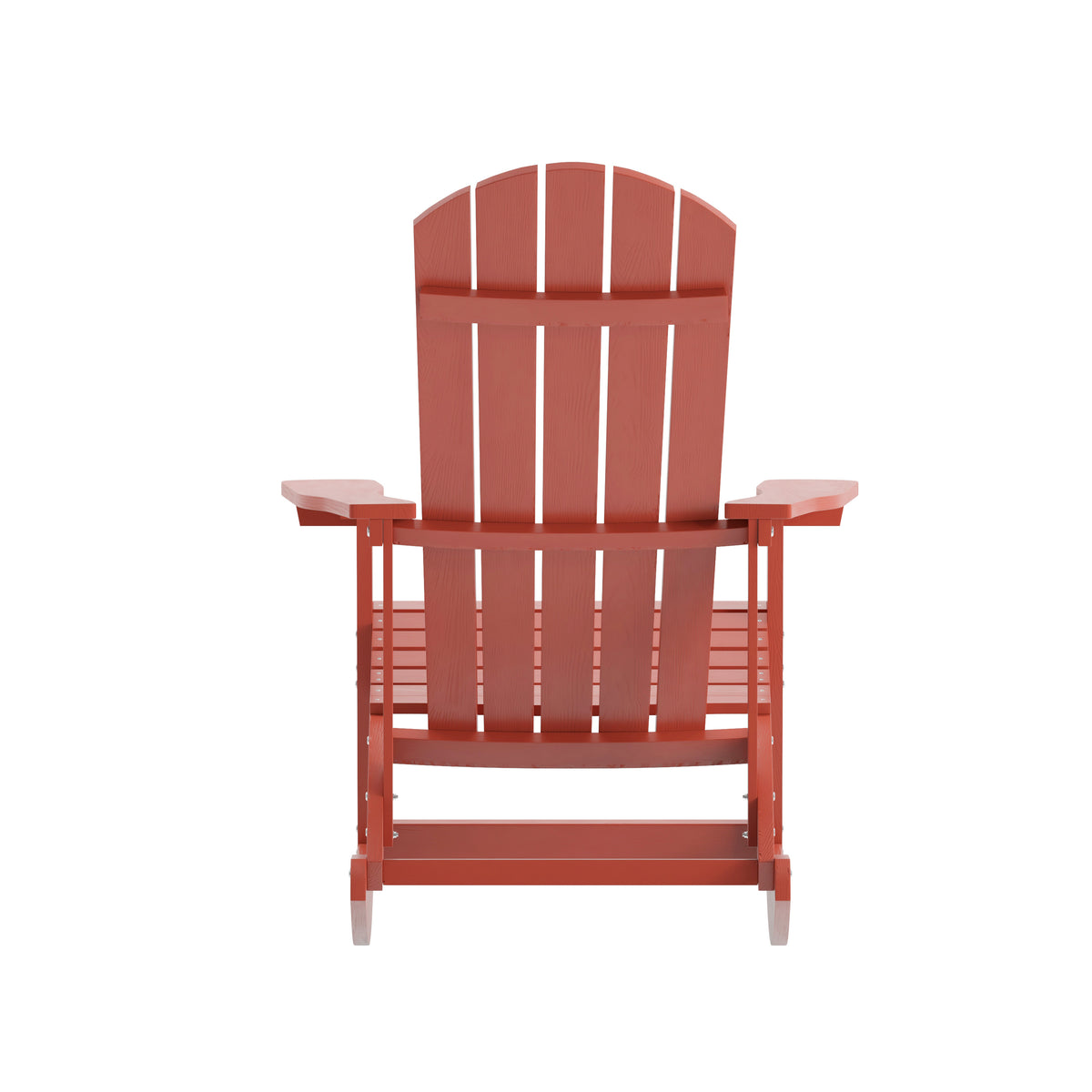Savannah Poly Resin Wood Adirondack Rocking Chair - All Weather Red Polystyrene - Stainless Steel Hardware