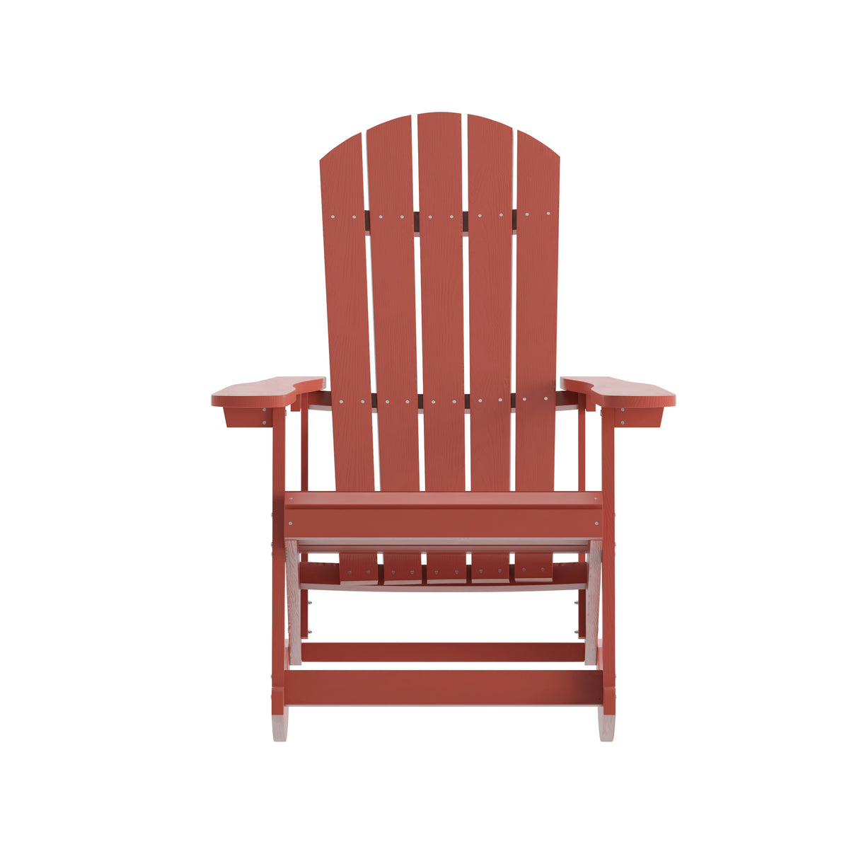 Savannah Poly Resin Wood Adirondack Rocking Chair - All Weather Red Polystyrene - Stainless Steel Hardware