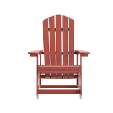 Savannah Poly Resin Wood Adirondack Rocking Chair - All Weather Red Polystyrene - Stainless Steel Hardware