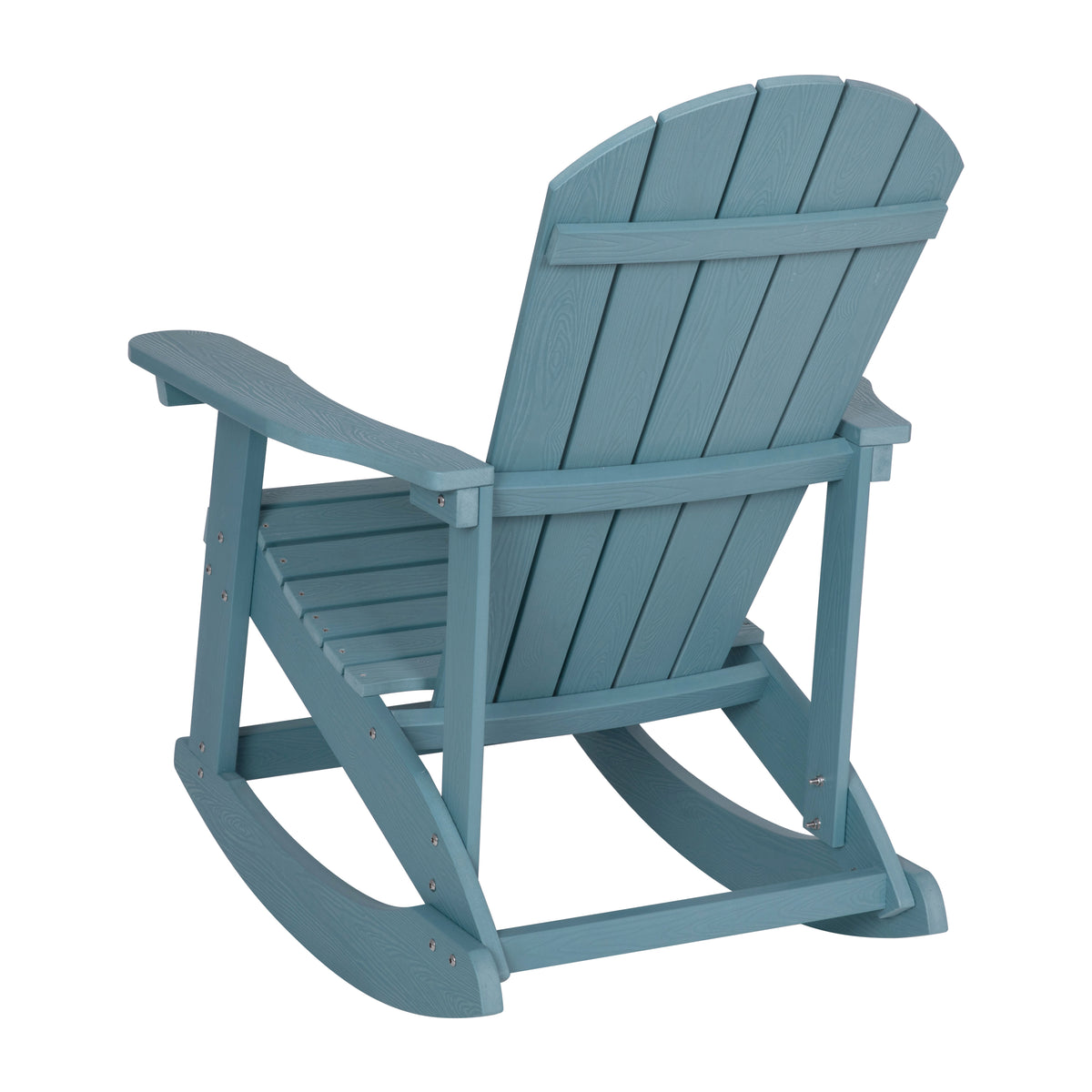 Savannah Commercial Grade All-Weather Poly Resin Wood Adirondack Rocking Chair with Rust Resistant Stainless Steel Hardware in Sea Foam - Set of 2
