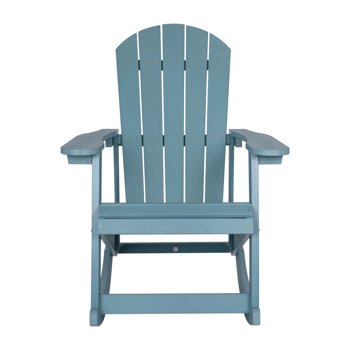 Savannah Commercial Grade All-Weather Poly Resin Wood Adirondack Rocking Chair with Rust Resistant Stainless Steel Hardware in Sea Foam - Set of 2