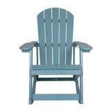 Savannah Commercial Grade All-Weather Poly Resin Wood Adirondack Rocking Chair with Rust Resistant Stainless Steel Hardware in Sea Foam