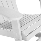 Savannah Commercial Grade All-Weather Poly Resin Wood Adirondack Rocking Chair with Rust Resistant Stainless Steel Hardware in White - Set of 2