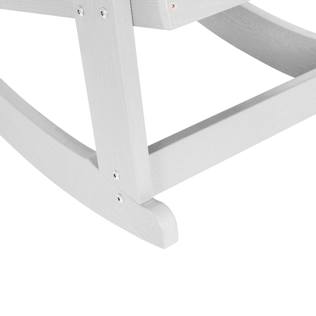 Savannah Commercial Grade All-Weather Poly Resin Wood Adirondack Rocking Chair with Rust Resistant Stainless Steel Hardware in White