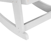 Savannah Commercial Grade All-Weather Poly Resin Wood Adirondack Rocking Chair with Rust Resistant Stainless Steel Hardware in White