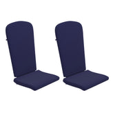 Charlestown Set of 2 All Weather Indoor/Outdoor High Back Adirondack Chair Cushions, Patio Furniture Replacement Cushions - Blue