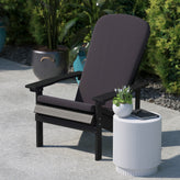 Charlestown Set of 2 All Weather Indoor/Outdoor High Back Adirondack Chair Cushions, Patio Furniture Replacement Cushions - Gray