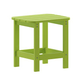 Charlestown Tiered Commercial Poly Resin Adirondack Side Table - Lime Green - All-Weather - Indoor/Outdoor
