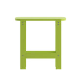 Charlestown Tiered Commercial Poly Resin Adirondack Side Table - Lime Green - All-Weather - Indoor/Outdoor