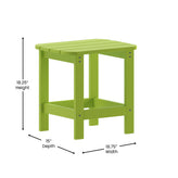 Charlestown Tiered Commercial Poly Resin Adirondack Side Table - Lime Green - All-Weather - Indoor/Outdoor