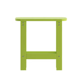 Charlestown Tiered Commercial Poly Resin Adirondack Side Table - Lime Green - All-Weather - Indoor/Outdoor