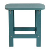 Charlestown All-Weather Poly Resin Wood Commercial Grade Adirondack Side Table in Sea Foam