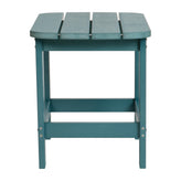 Charlestown All-Weather Poly Resin Wood Commercial Grade Adirondack Side Table in Sea Foam