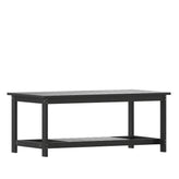 Charlestown All-Weather Poly Resin Wood Two Tiered Commercial Grade Adirondack Slatted Coffee Conversation Table in Black