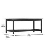 Charlestown All-Weather Poly Resin Wood Two Tiered Commercial Grade Adirondack Slatted Coffee Conversation Table in Black
