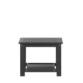 Charlestown All-Weather Poly Resin Wood Two Tiered Commercial Grade Adirondack Slatted Coffee Conversation Table in Black