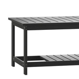 Charlestown All-Weather Poly Resin Wood Two Tiered Commercial Grade Adirondack Slatted Coffee Conversation Table in Black