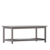 Charlestown All-Weather Poly Resin Wood Two Tiered Commercial Grade Adirondack Slatted Coffee Conversation Table in Gray