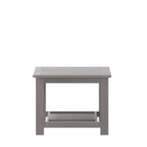 Charlestown All-Weather Poly Resin Wood Two Tiered Commercial Grade Adirondack Slatted Coffee Conversation Table in Gray