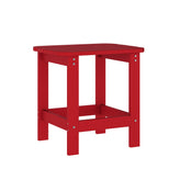 Sonora Commercial Grade 3 Piece Indoor/Outdoor Adirondack Set with 2 Adjustable HDPE Loungers with Cup Holders and 2-Tier Side Table in Red