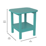 Newport HDPE 2-Tier Adirondack Side Table - All-Weather - Indoor/Outdoor Blue