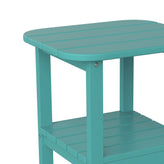 Newport HDPE 2-Tier Adirondack Side Table - All-Weather - Indoor/Outdoor Blue