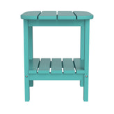 Newport HDPE 2-Tier Adirondack Side Table - All-Weather - Indoor/Outdoor Blue