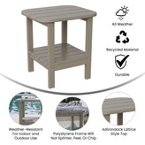 Newport HDPE 2-Tier Adirondack Side Table - All-Weather - Indoor/Outdoor Brown