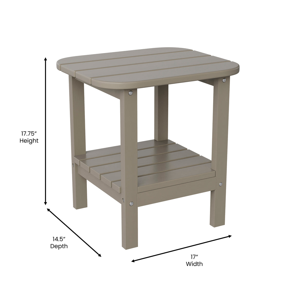 Newport HDPE 2-Tier Adirondack Side Table - All-Weather - Indoor/Outdoor Brown