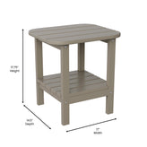 Newport HDPE 2-Tier Adirondack Side Table - All-Weather - Indoor/Outdoor Brown