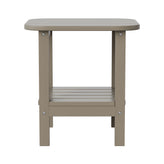 Newport HDPE 2-Tier Adirondack Side Table - All-Weather - Indoor/Outdoor Brown