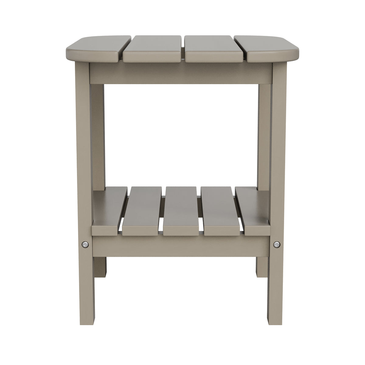 Newport HDPE 2-Tier Adirondack Side Table - All-Weather - Indoor/Outdoor Brown