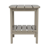 Newport HDPE 2-Tier Adirondack Side Table - All-Weather - Indoor/Outdoor Brown