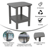 Newport HDPE 2-Tier Adirondack Side Table - All-Weather - Indoor/Outdoor Gray