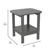 Newport HDPE 2-Tier Adirondack Side Table - All-Weather - Indoor/Outdoor Gray