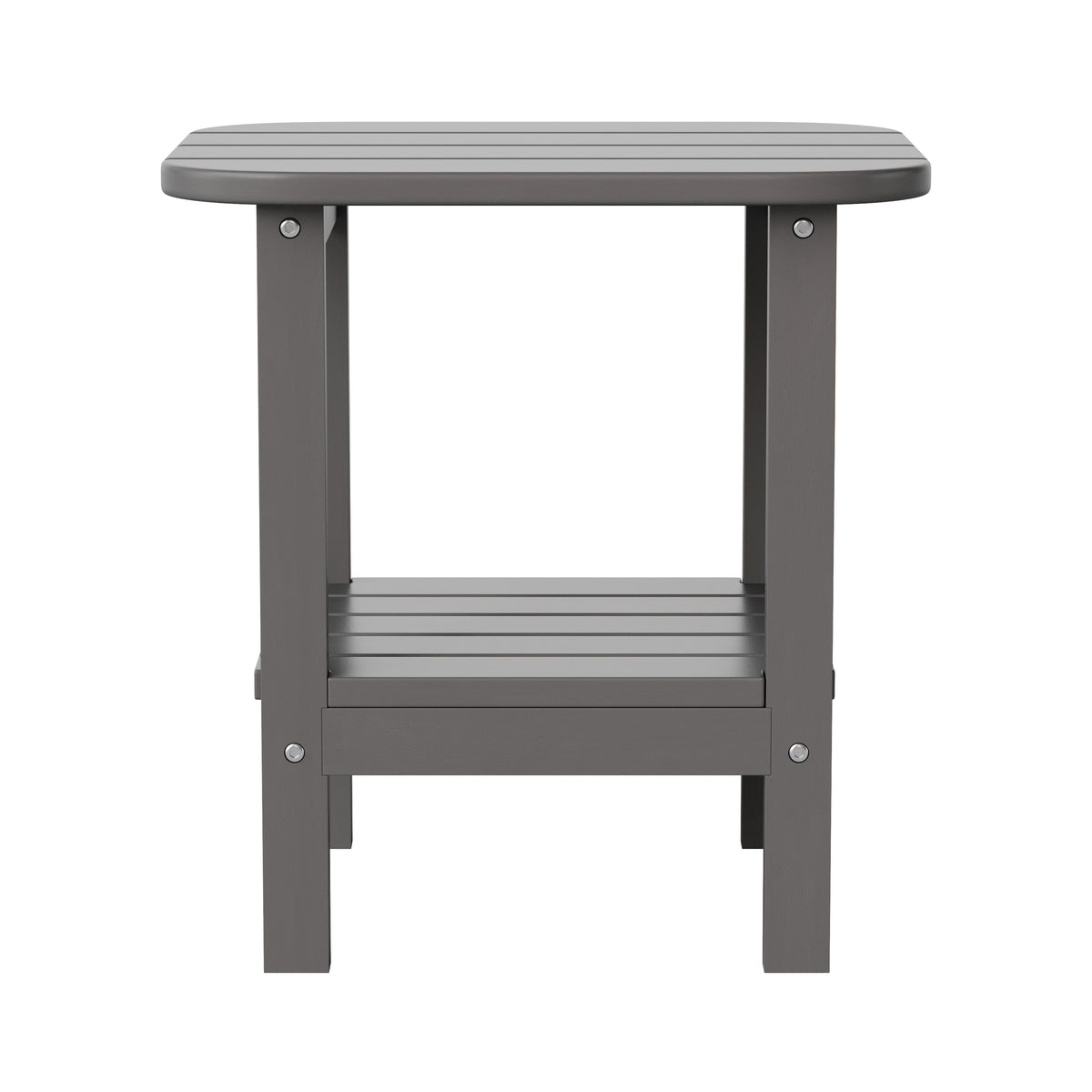 Newport HDPE 2-Tier Adirondack Side Table - All-Weather - Indoor/Outdoor Gray