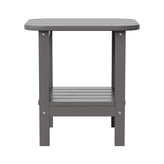 Newport HDPE 2-Tier Adirondack Side Table - All-Weather - Indoor/Outdoor Gray