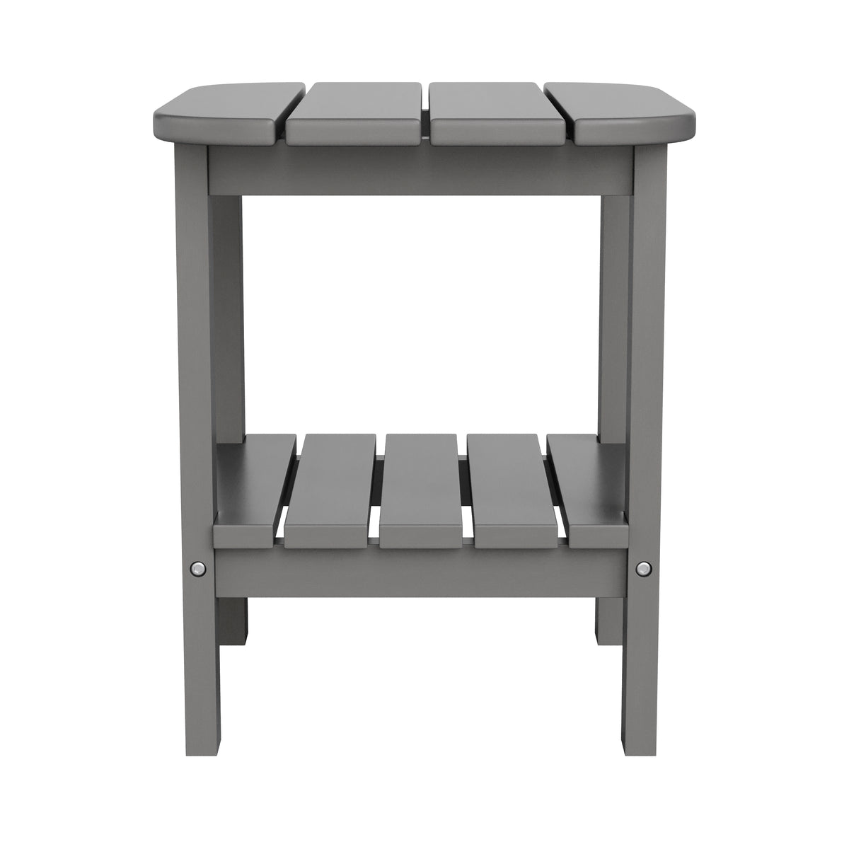 Newport HDPE 2-Tier Adirondack Side Table - All-Weather - Indoor/Outdoor Gray