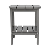 Newport HDPE 2-Tier Adirondack Side Table - All-Weather - Indoor/Outdoor Gray