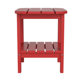 Newport HDPE 2-Tier Adirondack Side Table - All-Weather - Indoor/Outdoor Red