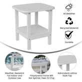 Newport HDPE 2-Tier Adirondack Side Table - All-Weather - Indoor/Outdoor White