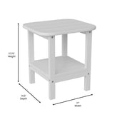 Newport HDPE 2-Tier Adirondack Side Table - All-Weather - Indoor/Outdoor White