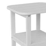 Newport HDPE 2-Tier Adirondack Side Table - All-Weather - Indoor/Outdoor White