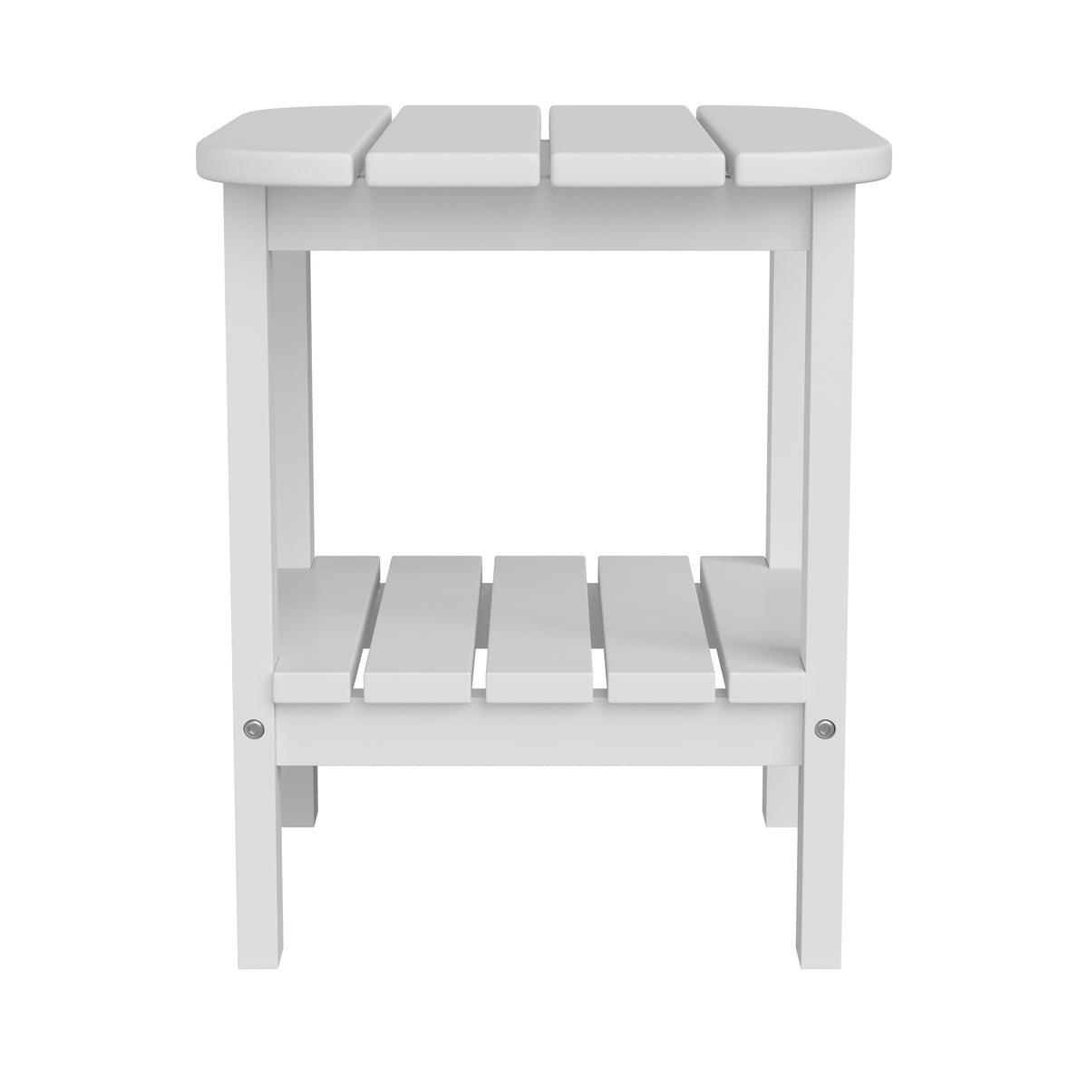 Newport HDPE 2-Tier Adirondack Side Table - All-Weather - Indoor/Outdoor White