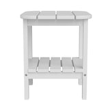 Newport HDPE 2-Tier Adirondack Side Table - All-Weather - Indoor/Outdoor White