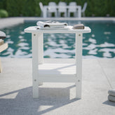 Newport HDPE 2-Tier Adirondack Side Table - All-Weather - Indoor/Outdoor White
