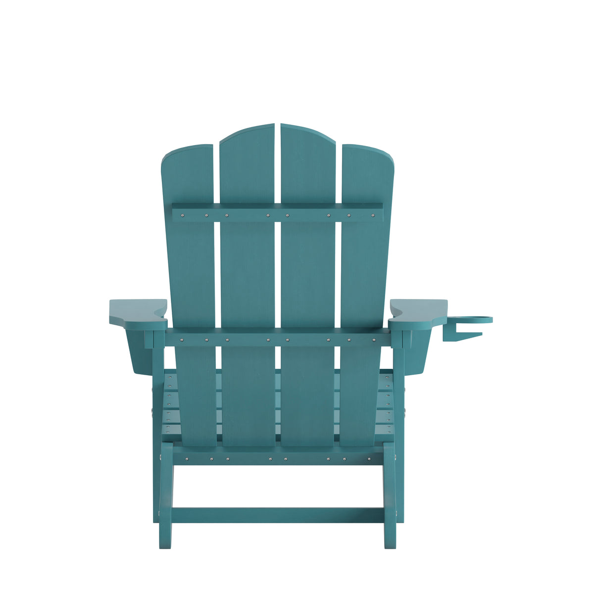 Newport Adirondack Chair with Cup Holder, Weather Resistant HDPE Adirondack Chair in Blue