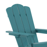 Newport Adirondack Chair with Cup Holder, Weather Resistant HDPE Adirondack Chair in Blue