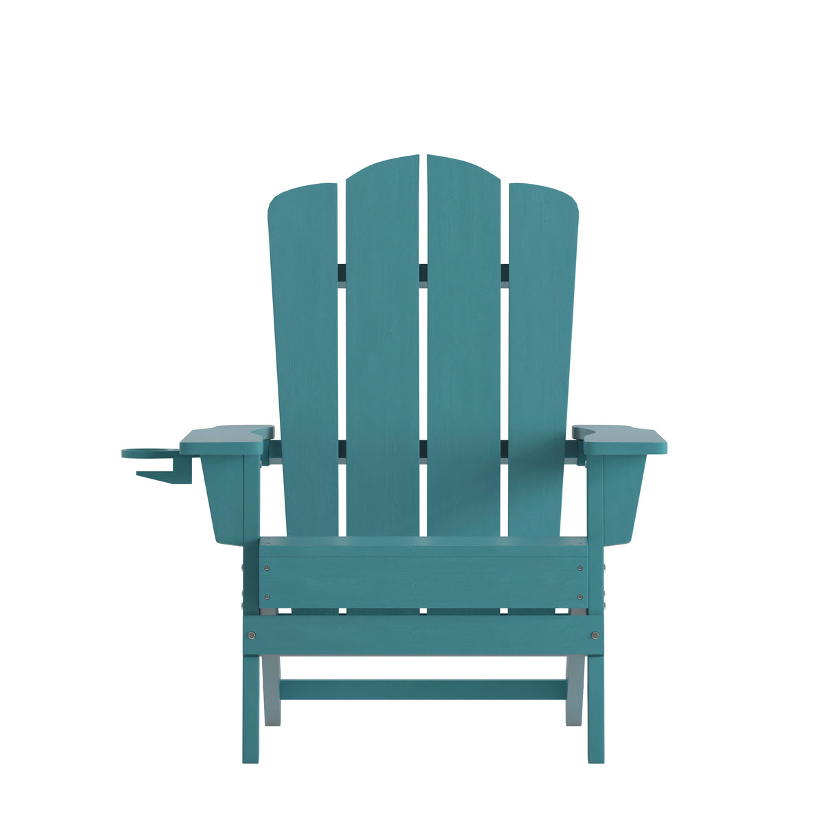 Newport Adirondack Chair with Cup Holder, Weather Resistant HDPE Adirondack Chair in Blue